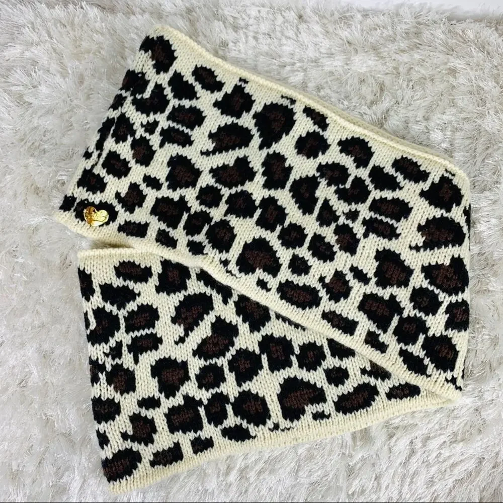 Betsey Johnson Leopard Cheetah Print Infinity Knit Scarf